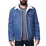 Alpine Swiss Ryker Mens Sherpa Lined Denim Trucker