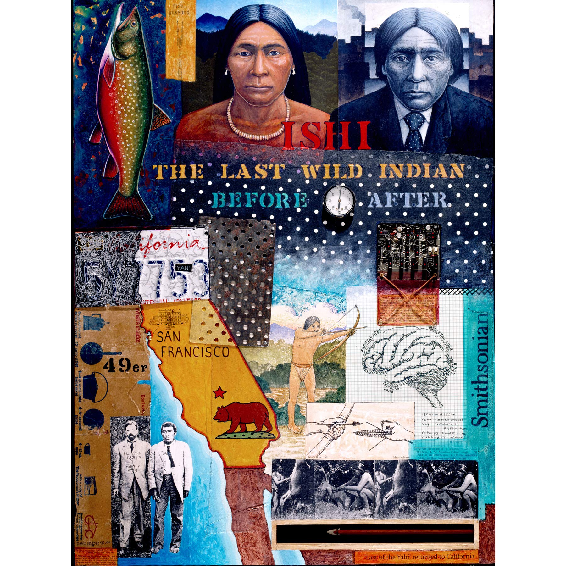 Bradley White Earth Ojibwe Last Wild Indian Painting Large Wall Art Print Canvas Premium Mural