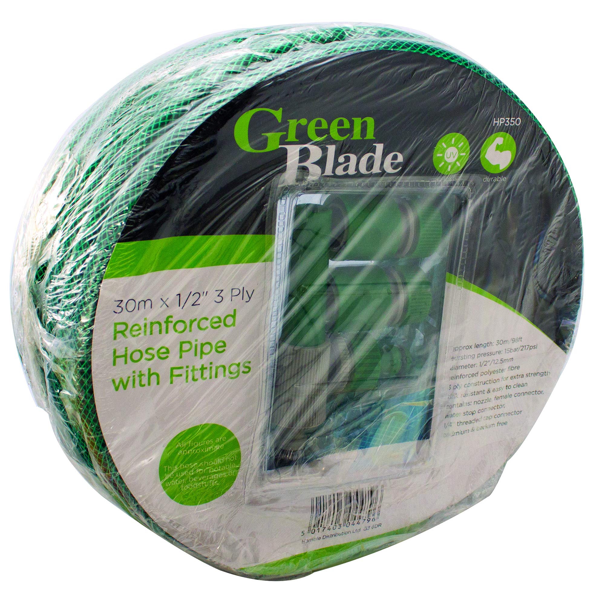 Greenblade HP350 30M Hose Pipe with Fittings - Green