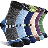 MOGGEI Kids Merino Wool Hiking Socks Boys Girls Toddler Thermal Winter Warm Thick Cushioned Moisture Wicking Socks 6 Pairs