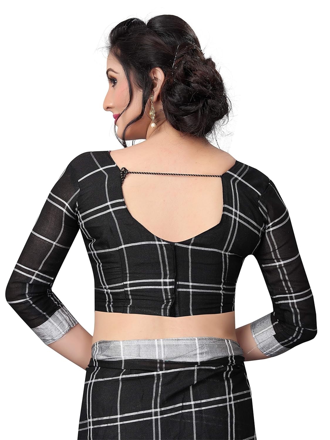 perfectblue women's linen saree with blouse piece (linenmaxvariation)