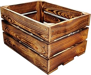 MigiEinkauf 1 Stück Neue Holzkisten Obstkisten Apfelkisten Weinkiste 40x30x23,5 cm TOP (Geflammte)