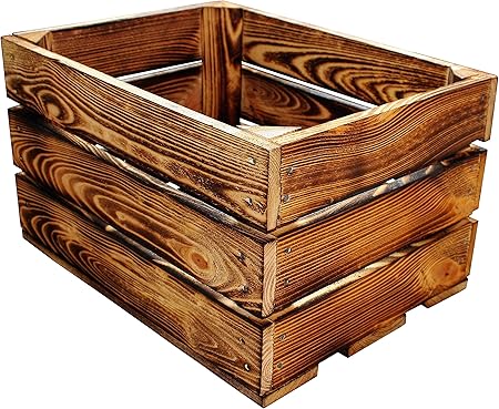 1 caja de madera para fruta, manzanas, vino, de 40 x 30 x 23,5 cm: Amazon.es: Hogar