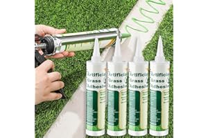 Threlaco 4 Tubes Turf Glue for Artificial Grass 10 oz Artificial Turf Tape Grass Paint Concentrate Glue Carpet Adhesive for Synthetic Surfaces(No Caulk Gun)