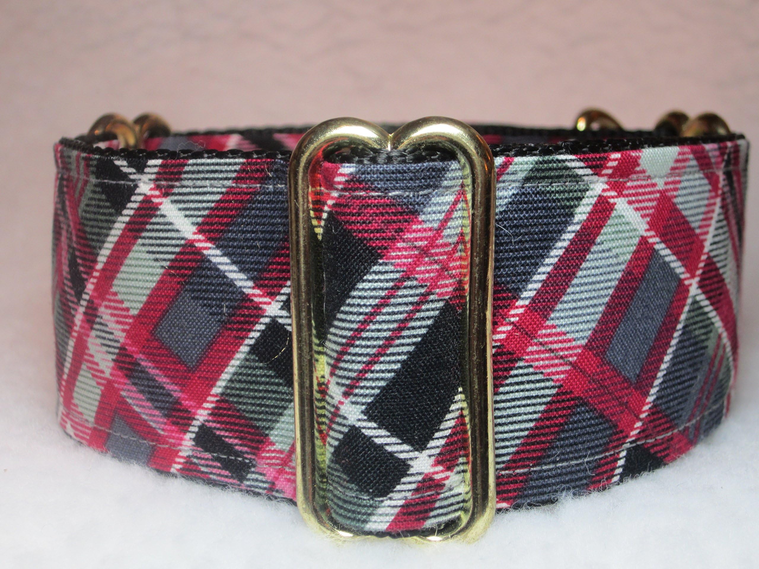 2" Wide Plaid Martingale Dog Collar