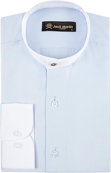 slim fit white collarless shirt