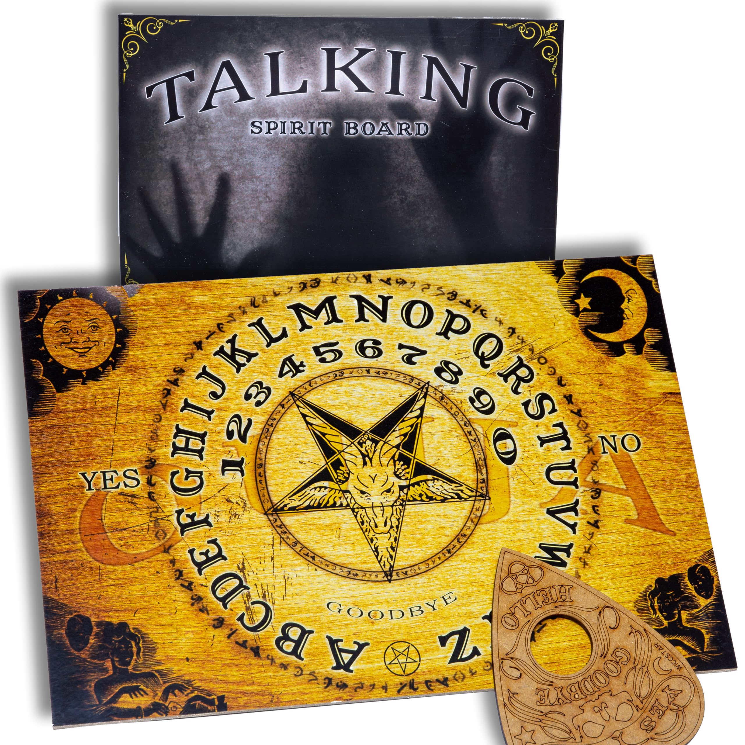 Wooden Ouija Board game with Planchette and detailed instruction