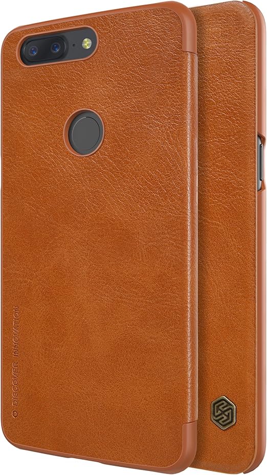Amazon Com Oneplus 5t Case Nillkin Qin Series Flip Up Cover Durable Slim Pu Leather Wallet Case With Card Holder For Oneplus 5t Brown