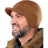 2SBR 2SABERS Fleece Winter Beanie with Visor - Men Women - Earflap Brim Skull Watch Cap Hat