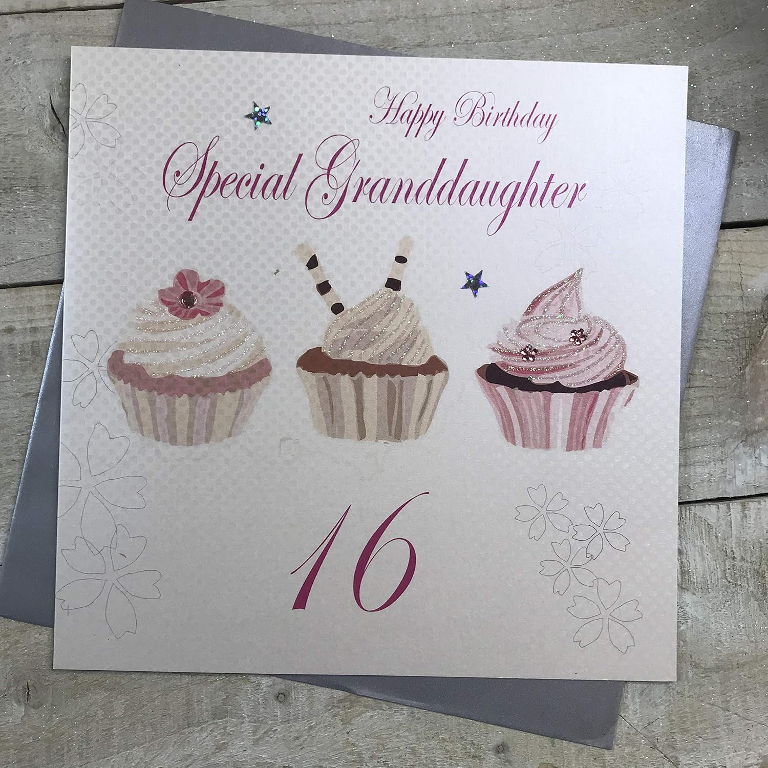 WHITE COTTON CARDS To A Very Special Granddaughter 16 Happy Large Birthday Car Code Xe28a 16