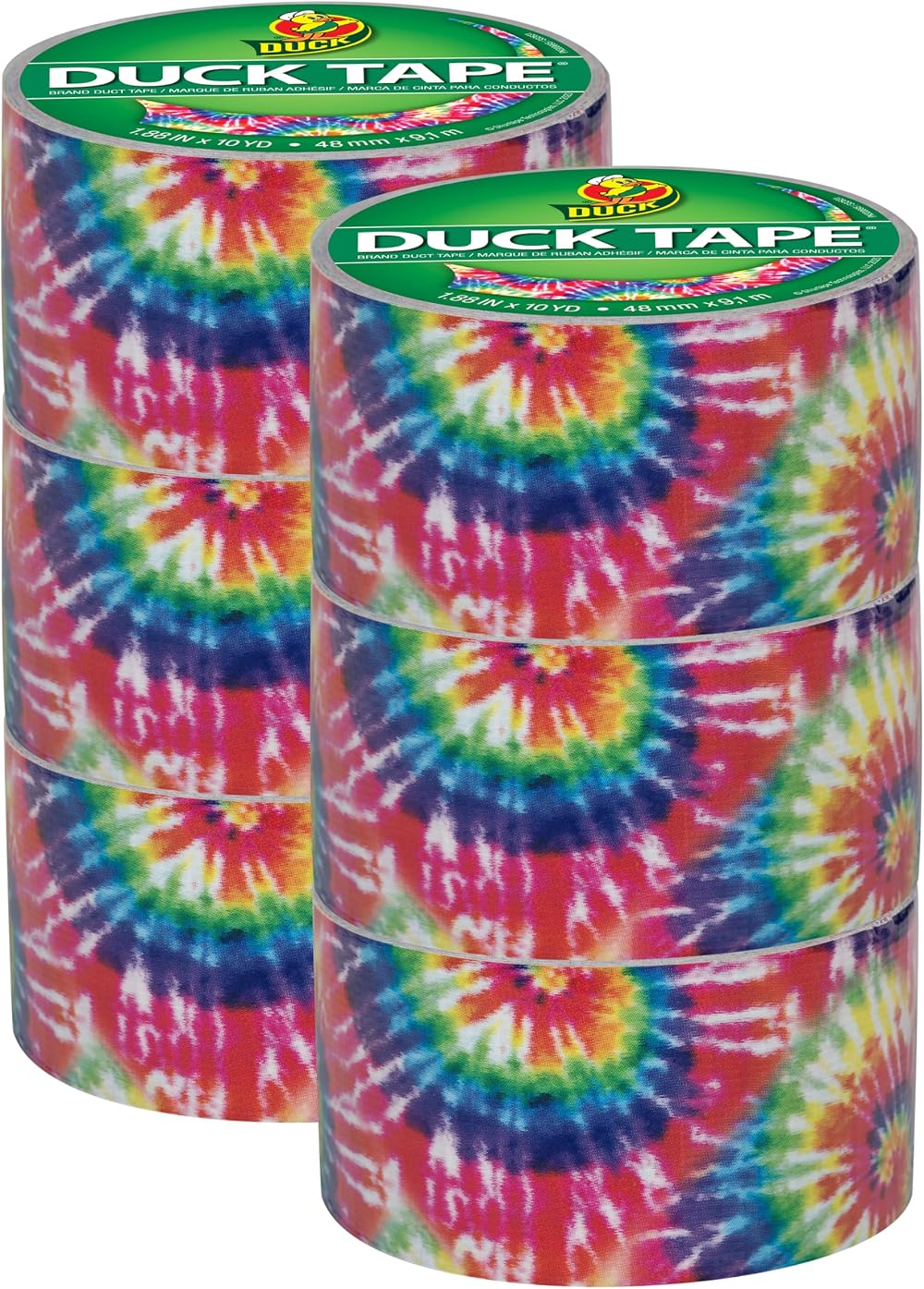 Duck Brand Printed Duct Tape Love Tie Dye 6-Roll Set