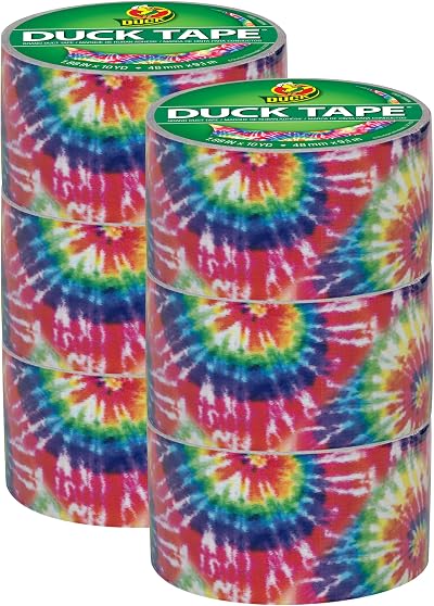 Duck Brand Printed Duct Tape Love Tie Dye 6-Roll Set