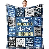 Xufudy Gifts for Husband Valentines Day, Husband Birthday Gifts from Wife Blanket 60"x50", Cool Anniversary Wedding Gifts