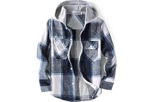 Aimehonpe Boys Girls Casual Flannel Plaid Hoodies Fall Fashion Button Down Shirts Long Sleeve Cute Lightweight Jacket Coats
