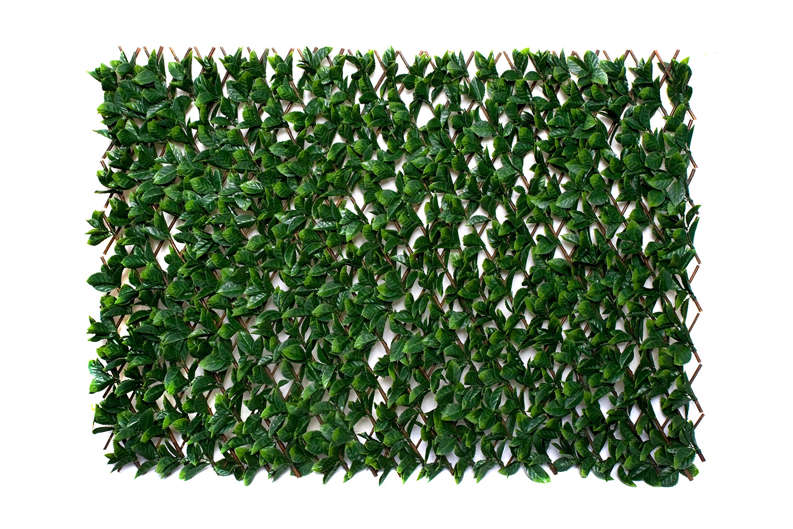 GreenBrokers Trellis Artificial Expanding Willow Fence with Green Leaf Foliage (1m x 2m) -UV Stable, A1260-01