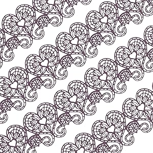 Funshowcase Large Pre-Made Ready to Use Edible Cake Lace Love Heart 14-inch 10-piece Set Purple