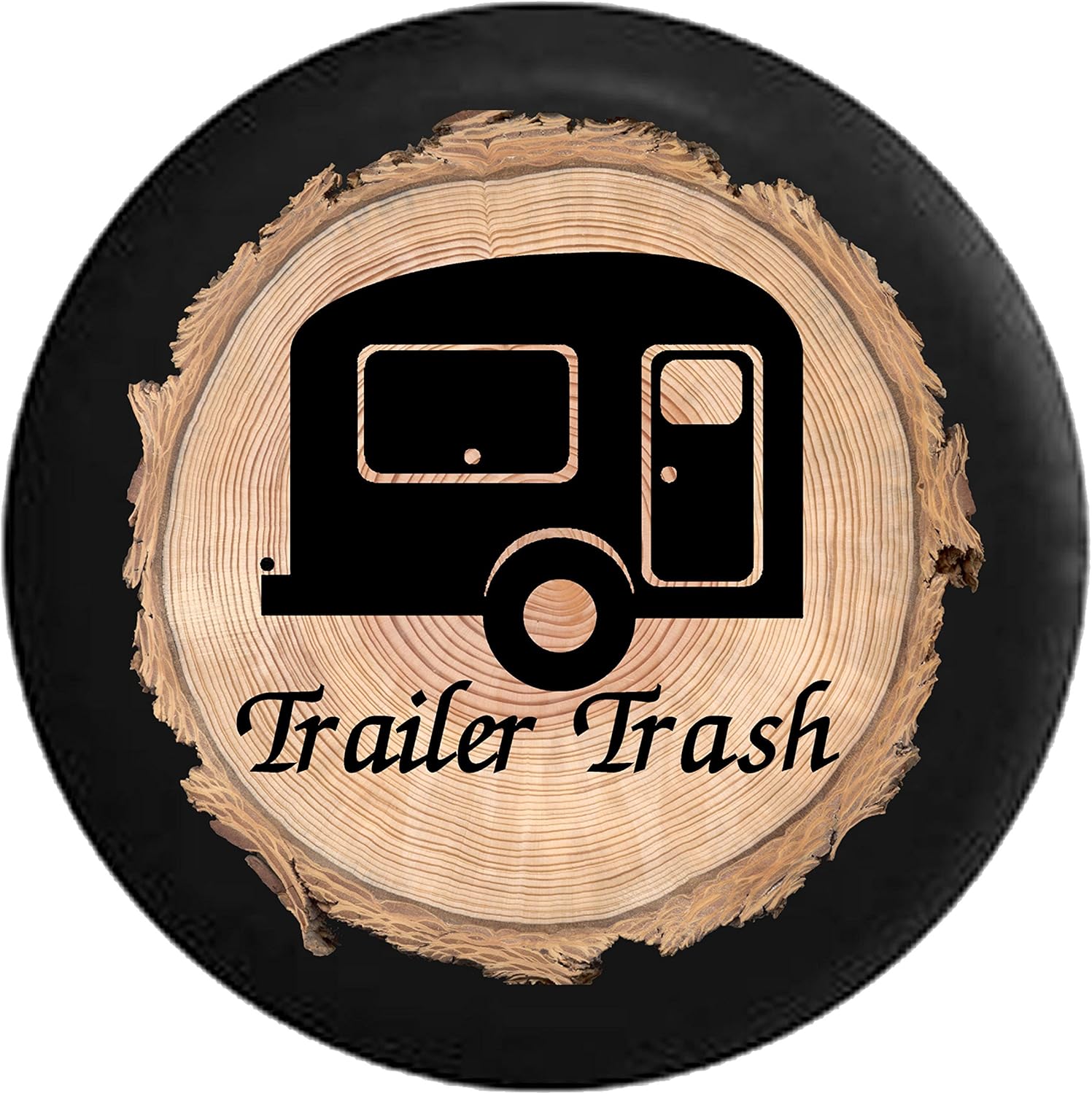 Amazon Com Pike Outdoors Firewood Series Trailer Trash Travel Trailer Camper Rv Spare Tire Cover Fits Suv Camper Rv Accessories 29 In Automotive
