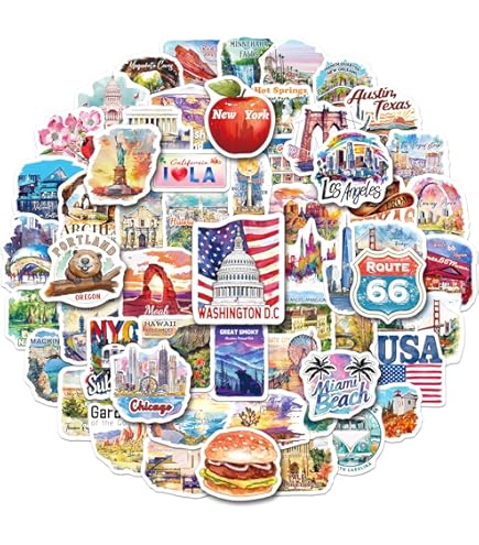 Hygloss Products Calcomanías De Banderas Y Sellos De Estados Unidos Para Niños Y Profesores, 108 Calcomanías En Total, Incluye 1 Juego De Las 50 Banderas Y Sellos De Estados Unidos