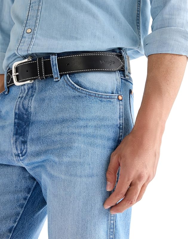 - Ceinture Homme - 100% Cuir - Western Stitch Belt - Noir