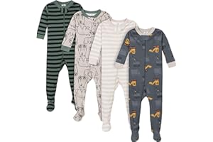 Gerber baby-boys Baby-boys 4-pack Footed Pajamas