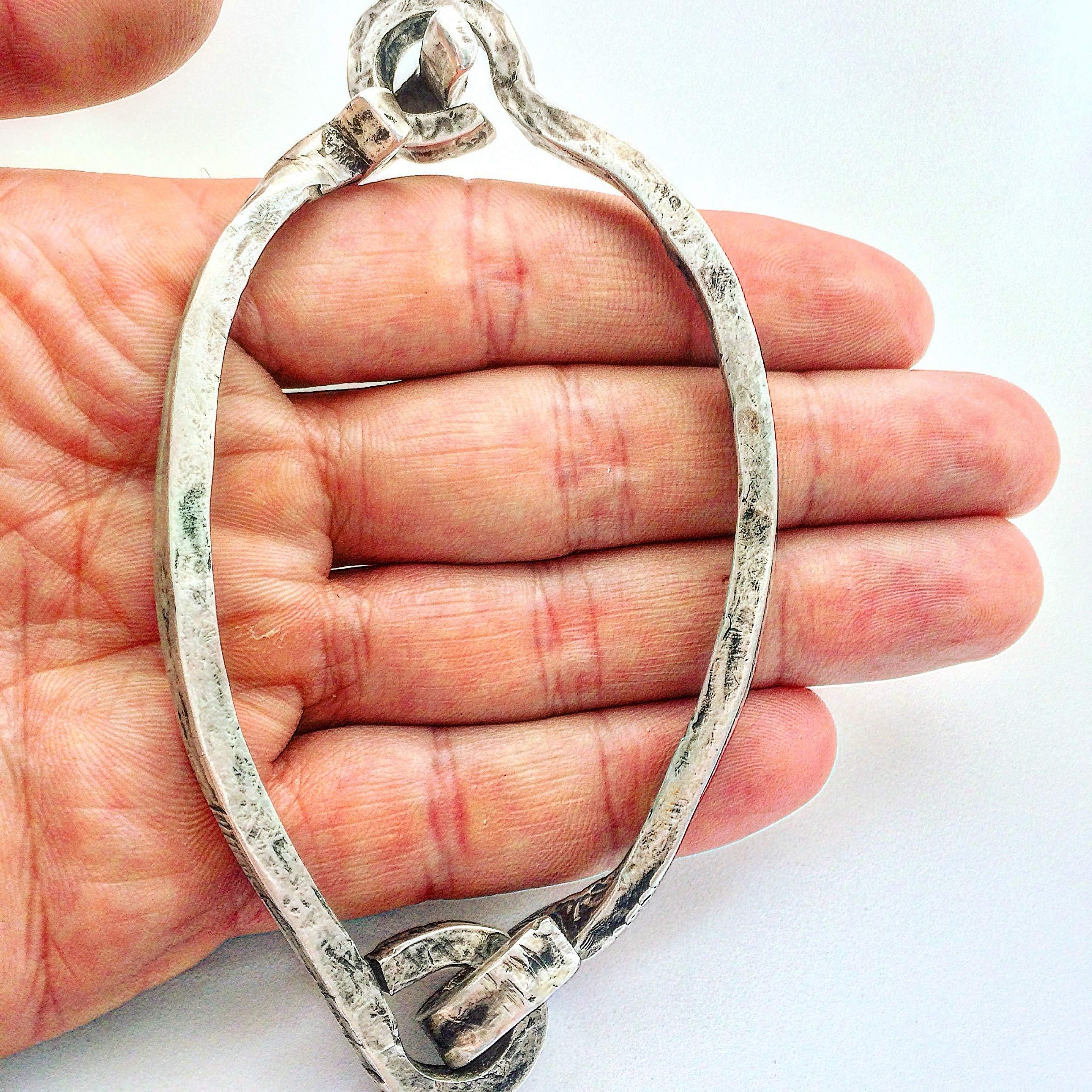 Men's Sterling Silver Bracelet - Shackle Bracelet - Biker Bracelet Jewelry,Rocker Jewelry.925 - Lugdun Artisans