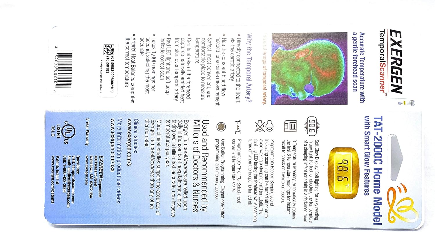 Exergen Temporal Artery Thermometer Model# TAT-2000C: Health & Personal Care