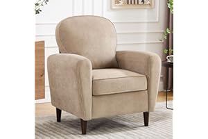 choairy Accent Chair, Mid Century Modern Arm Chair with Thick Cushion and Soft Back, Comfy Upholstered Reading Chair Single S