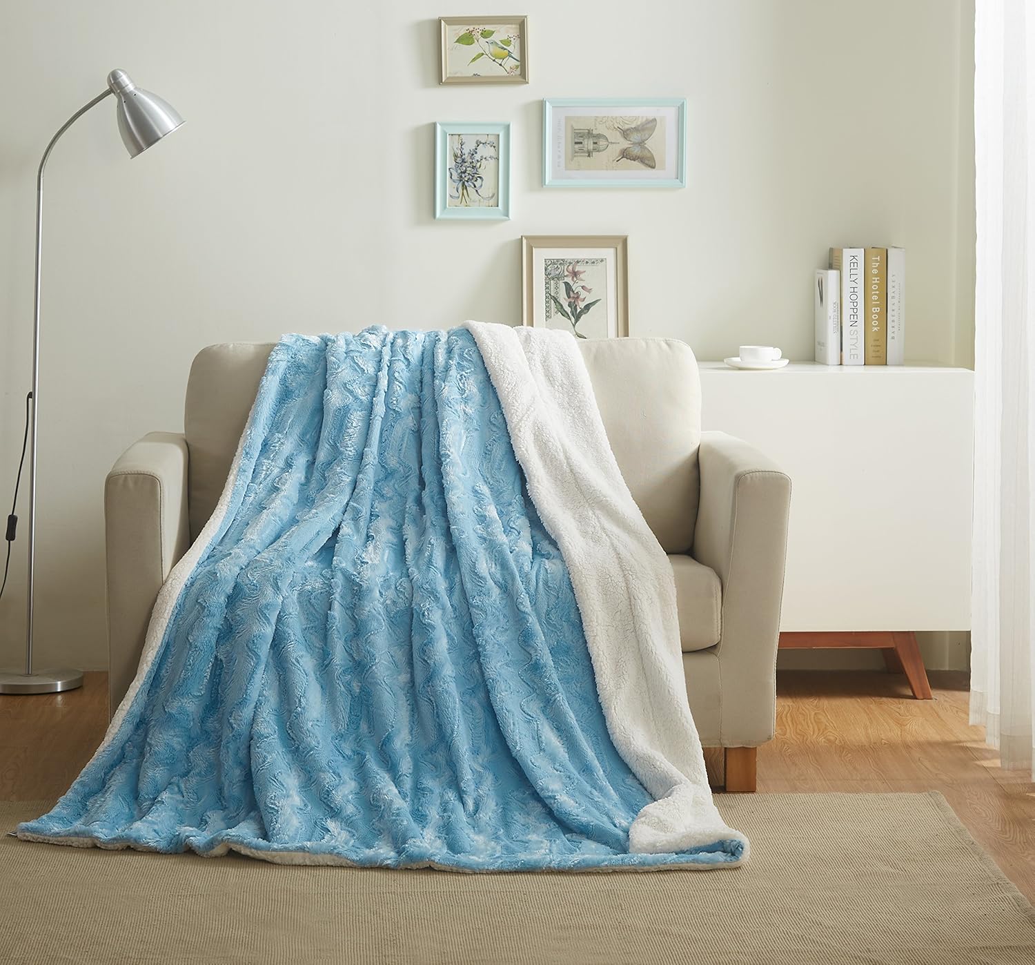 Tache 50x60 Faux Fur Blush Light Dusty Rose Gold Pink Super Soft Warm Throw Blanket: Home & Kitchen