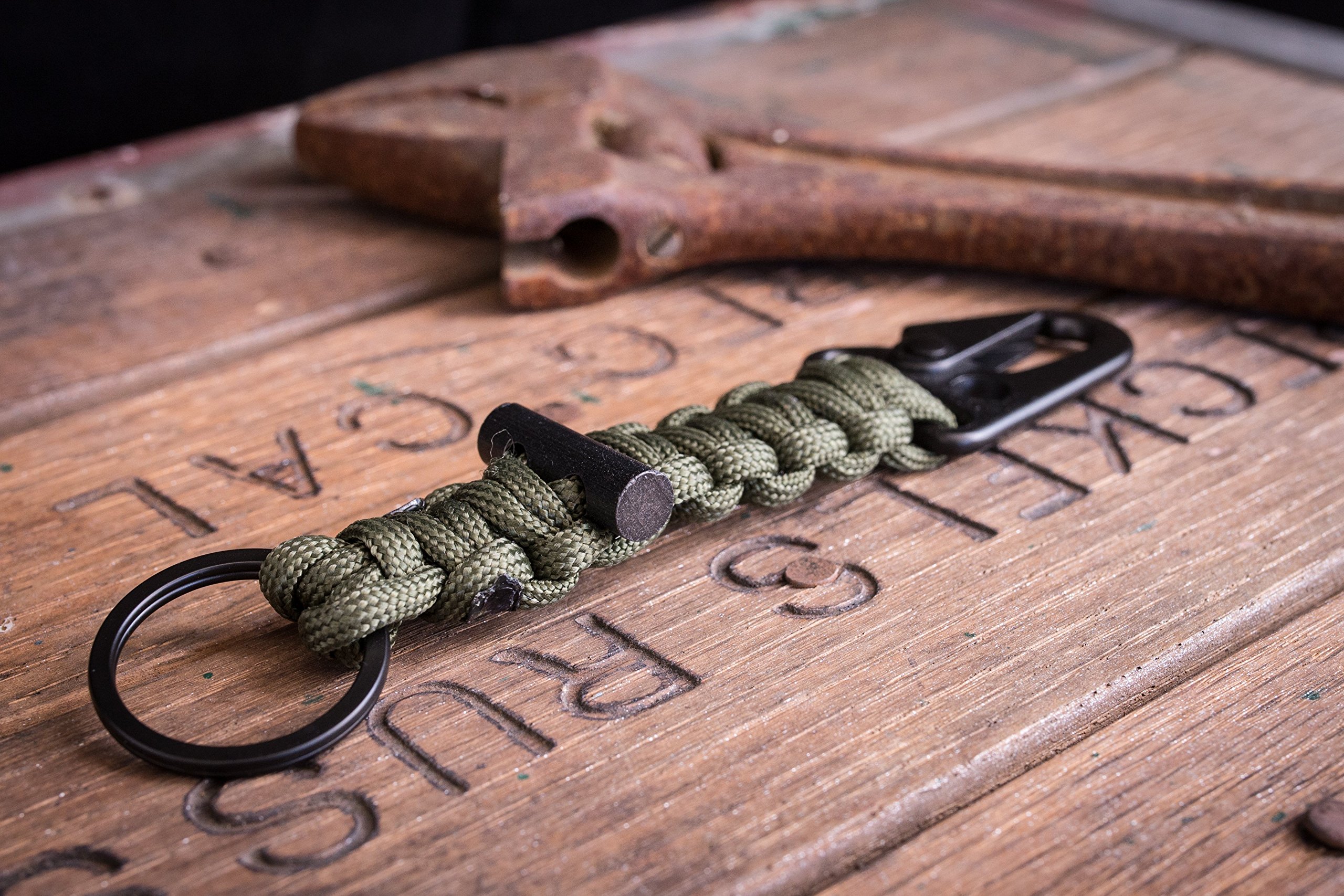 Bomber and Company Paracord Carabiner Survival Keychain Lanyard