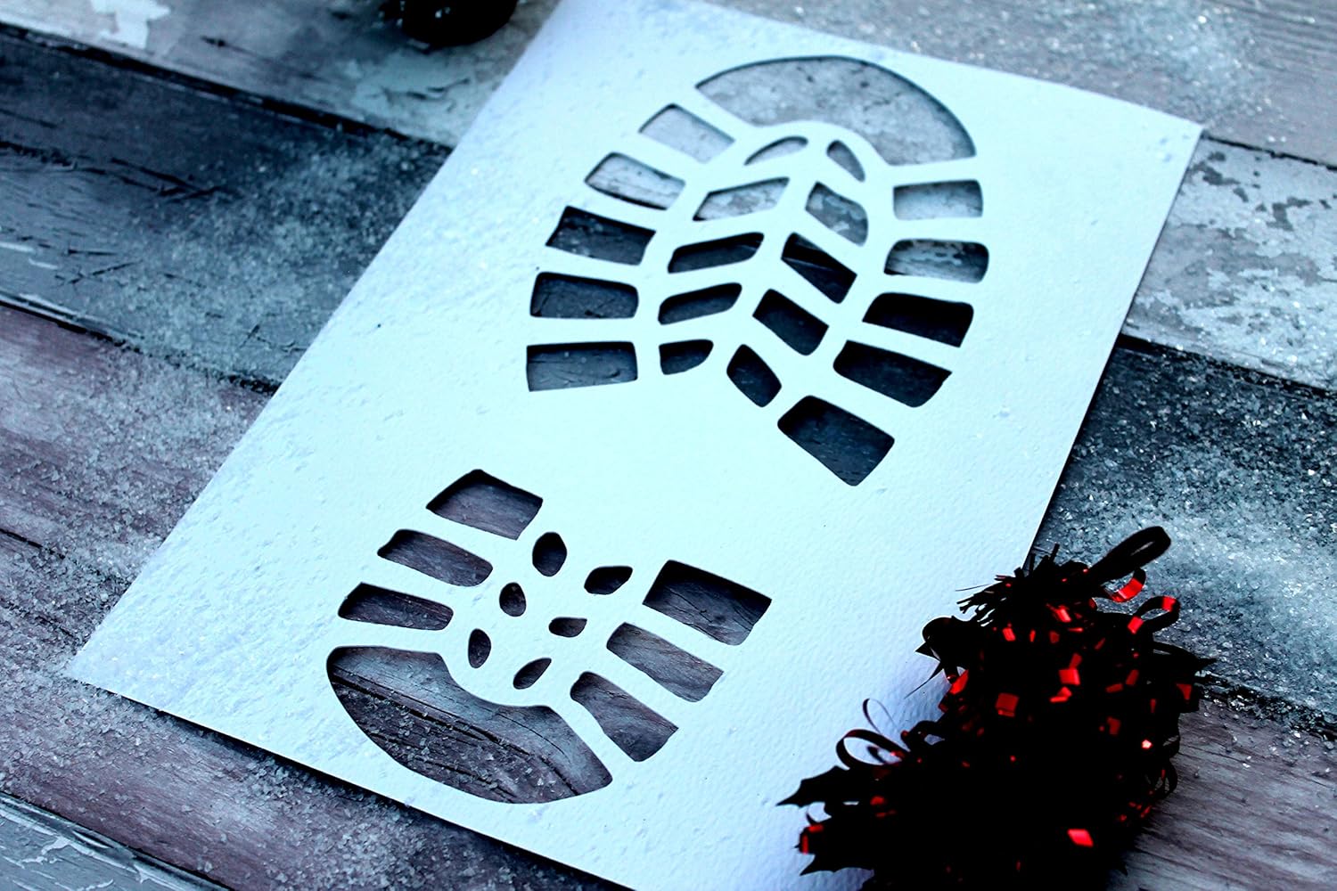 Santa Foot Print Template Stencil Shoes Father Christmas Amazon.co.uk