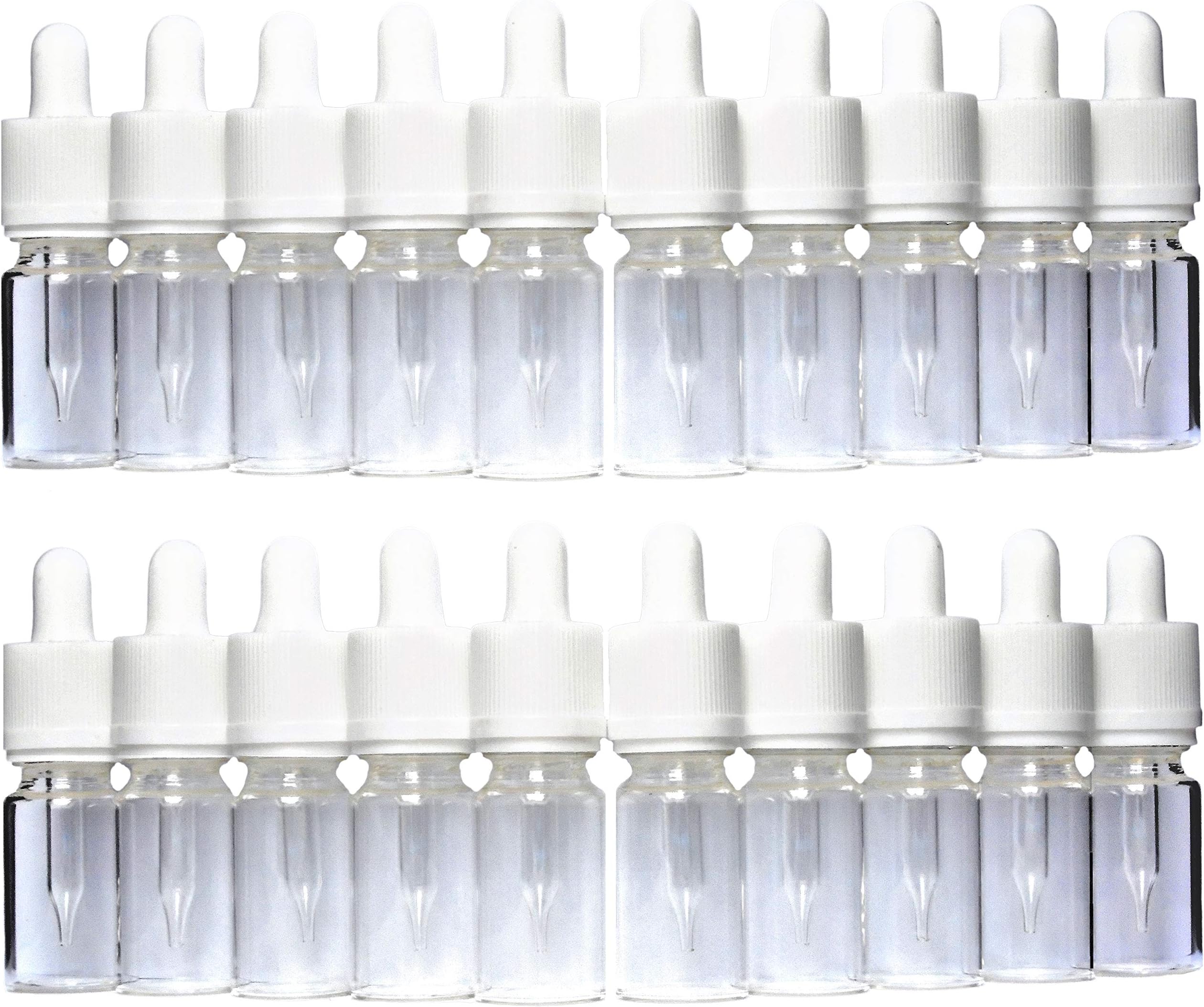 20 Pack 10ml Clear Glass Dropper Bottles with pipettes - Can be Used for Essential Oils, Aromatherapy Oils, Beauty Products and Many More