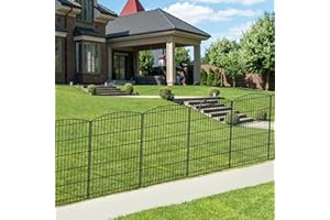 INJOPEXI Decorative Garden Fence 6 Panels 13ft (L)×36in (H) Animal Barrier Fences with 6 Panels Rustproof Metal Wire No Dig Rabbit Fencing Dog Fence for Outdoor Backyard Patio - Without Fence Gate