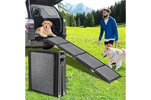 MUZEFANSI Dog Ramp for Truck,71''×17'' Large Dog Car Ramp Pet Steps with Non-Slip Surface for Easy Car & SUV & Truck,Portable Folding Pet Stair Ramp for Medium & Large & Old Dogs - Up to 270LBS