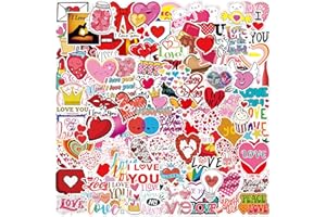 MAIOUSU STORE 100PCS Valentine's Day Love Stickers - Heart Shapes, Waterproof Vinyl for Laptops, Water Bottles, Scooters & Wall Decorations
