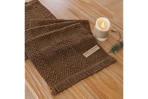 Keketoarrange Boho Brown Table Runner for Home Decor 13x72 Inches Farmhouse Macrame Burlap Jute Rustic Coffee Table Runner Dining Kitchen Centerpiece Bohemian Decor Baby Shower Decorations