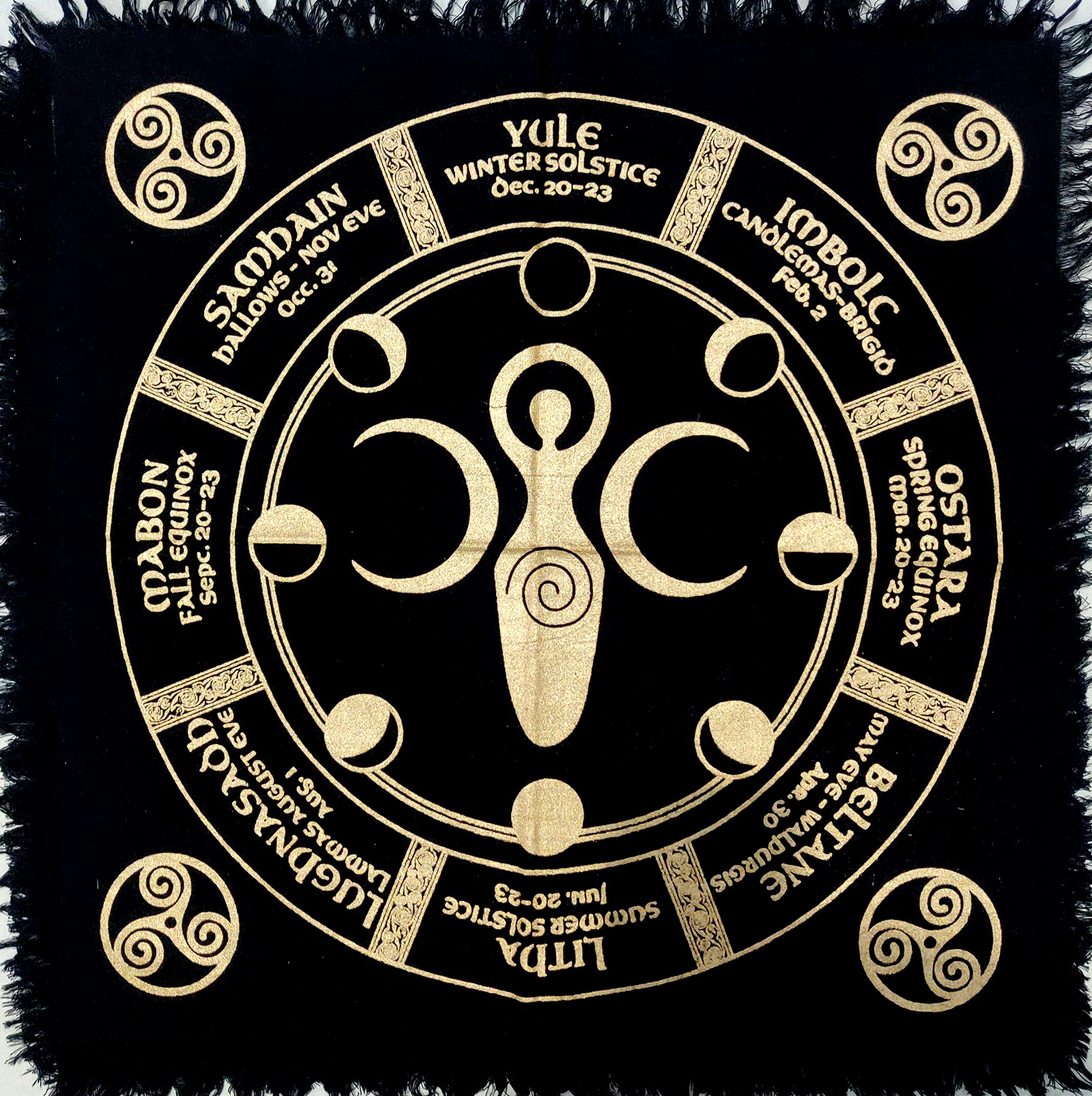 Altar Cloth Golden Lucky Free Wild Owl Witchcraft Alter Tablecloth Tarot Spread pegan Top Cloth Wicca Square Wiccan Spiritual Sacred Table Tapestry Cloth (Moon Goddess, 36 x 36 Inches)