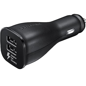Samsung Original Dual-USB KFZ Schnellladegerät mit Micro-USB Ladekabel C - Schwarz