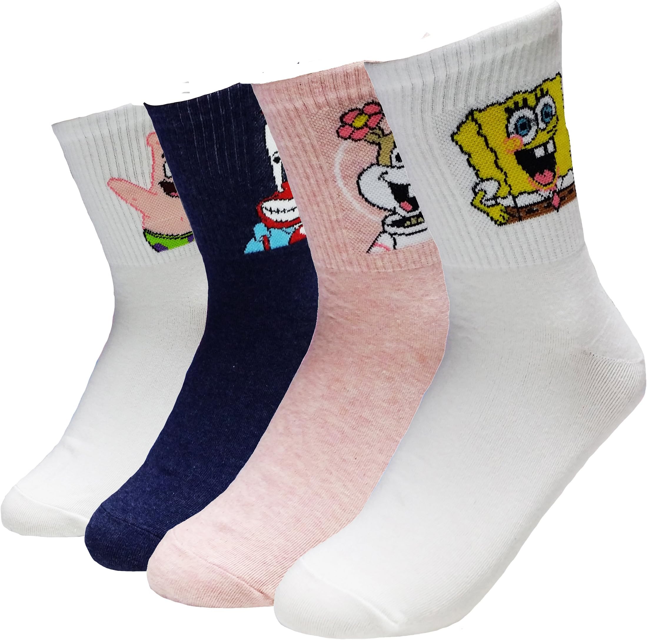 JJMax Women's Spongebob Squarepants Cotton Blend Cartoon Socks