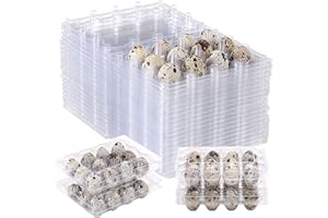 LayHyand 60 Pcs Quail Egg Cartons, Square Dozen Egg Boxes, Classical 3x4 Style Holds Up to Twelve 12 Count Small Quail Eggs Basket, Pigeon Eggs, Bulk Carton Quail Egg Tray Container for Refrigerator