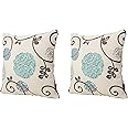 Christopher Knight Home Ippolito Fabric Pillows, 2-Pcs Set, White and Blue Floral
