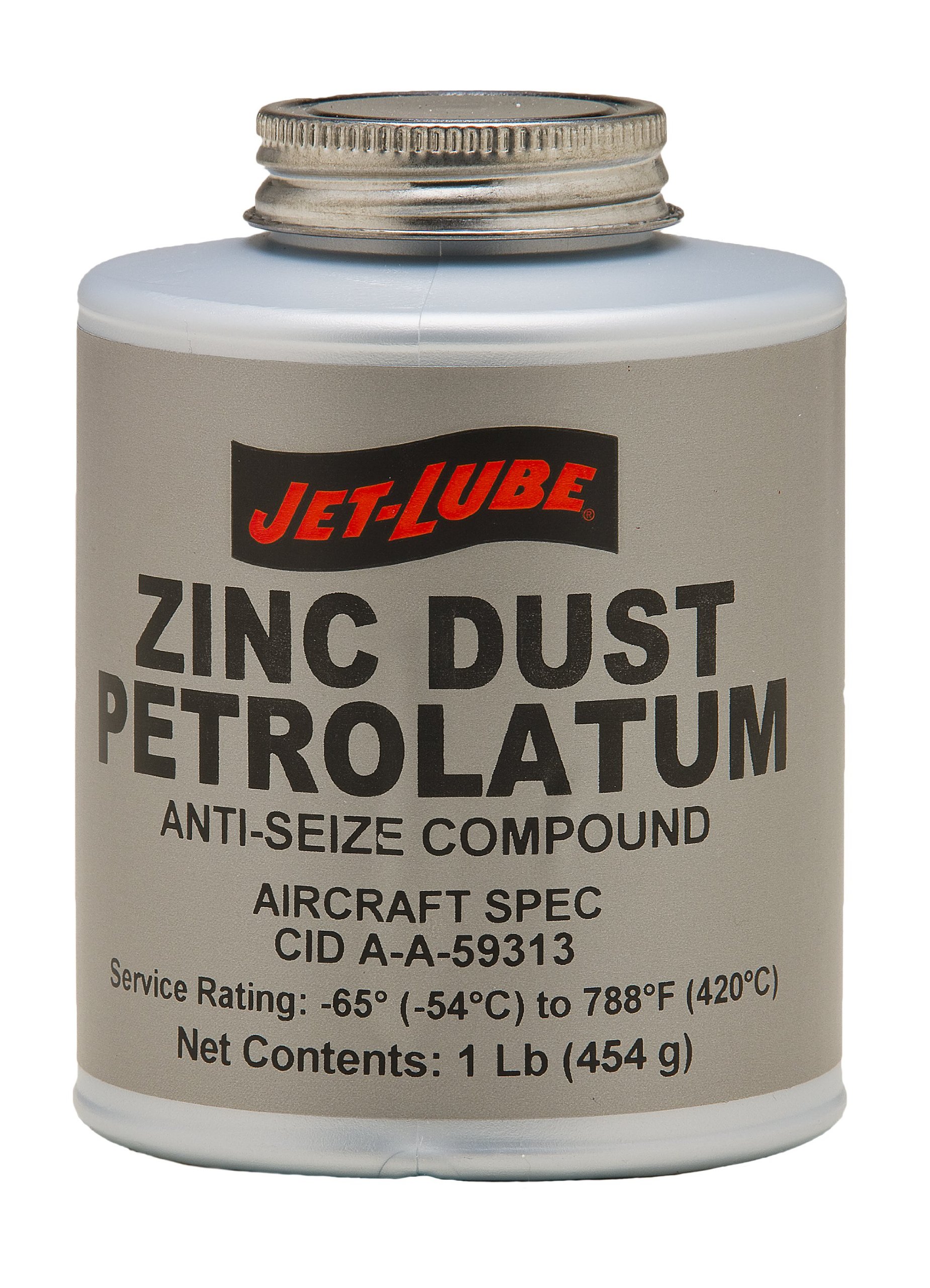 JetLube Zinc Dust Petrolatum Anti Seize Compound, 1/2 lbs Brush Top