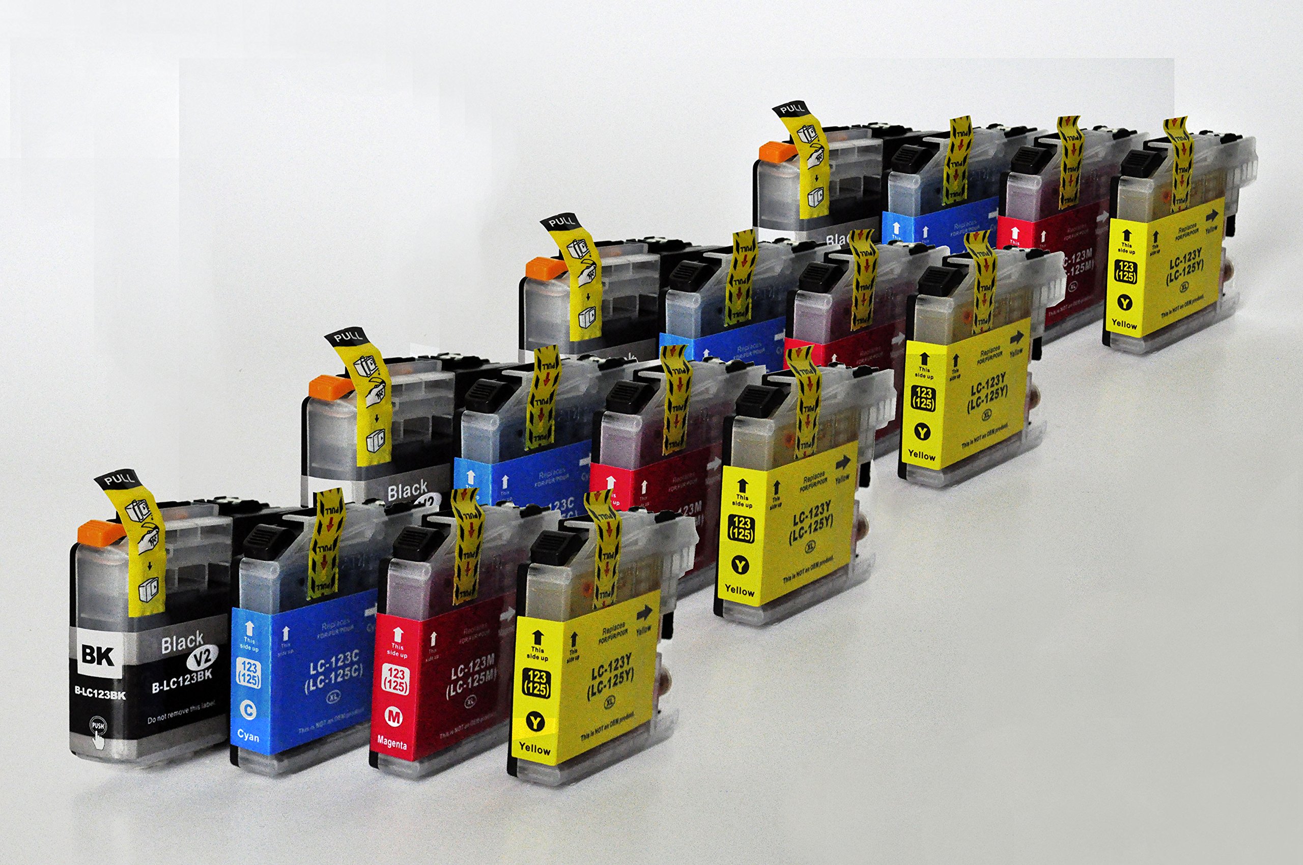 Printing Saver LC-123/LC-125 pack of 16 compatible ink cartridges for DCP-J132W DCP-J152W DCP-J552DW J752DW DCP-J4110DW MFC-J470DW MFC-J4410DW MFC-J4510DW MFC-J4610DW MFC-J6520DW MFC-J6920DW