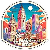 Lima Peru Sticker 4 Inch City Travel Souvenir Destination - Waterproof Vinyl Decal for Laptop Water Bottle Car Tumbler - Durable Aesthetic Long-Lasting Stickers for Adults ID44990