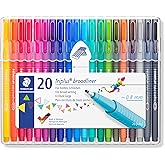 STAEDTLER 338 SB20 Triplus Broadliner bullet Pen, 0.8 mm - Assorted Colours (Pack of 20)