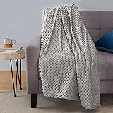 Amazon Basics Weighted Blanket with Minky Duvet Cover - 15lb, 60x80", Dark Grey/Grey