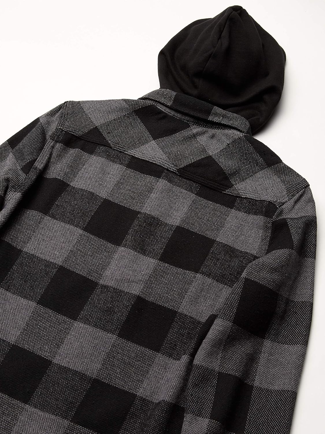 Brixton Men's Bowery Standard Fit Hooded Long Sleeve Flannel Shirt: Clothing