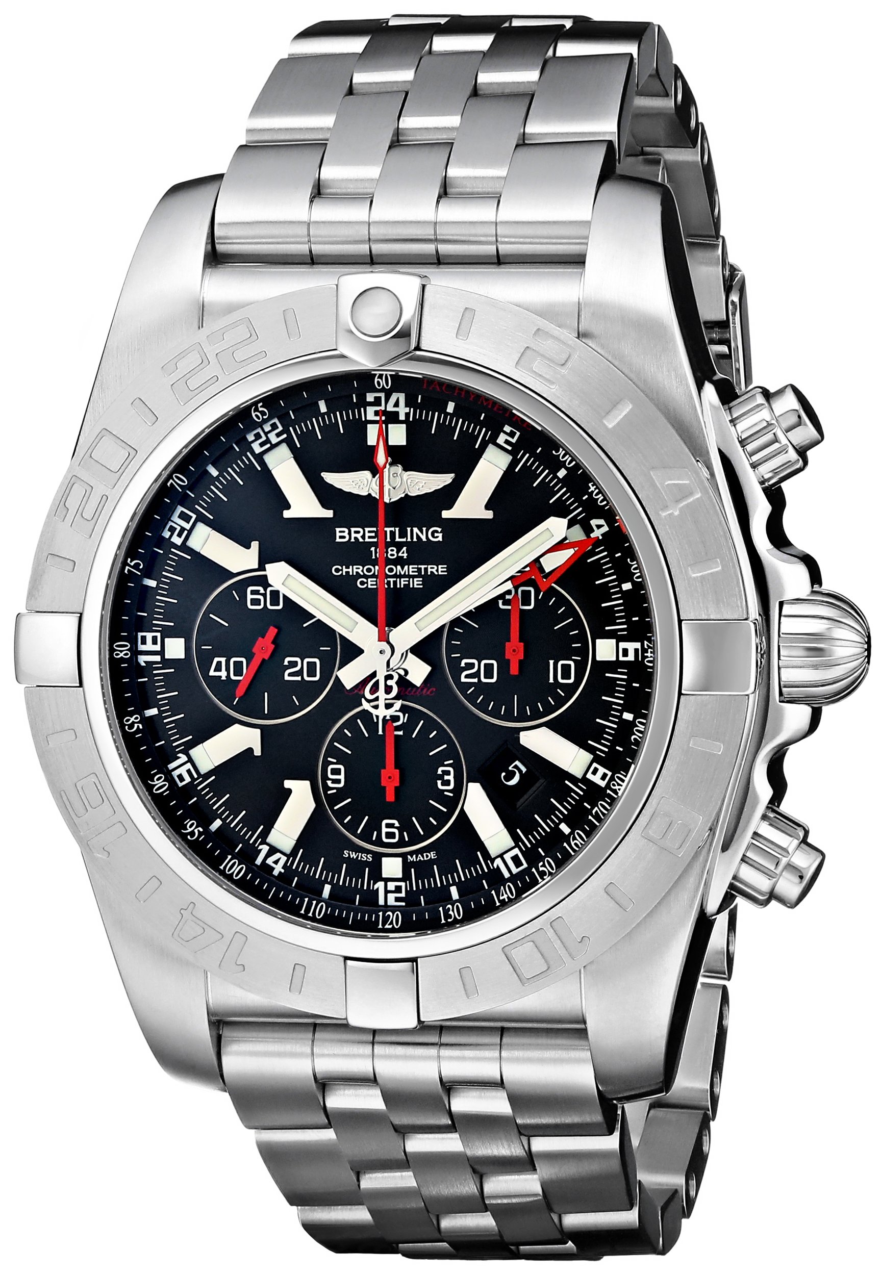 BreitlingMen's AB041210/BB48 Chronomat GMT Analog Display Swiss Automatic Silver Watch