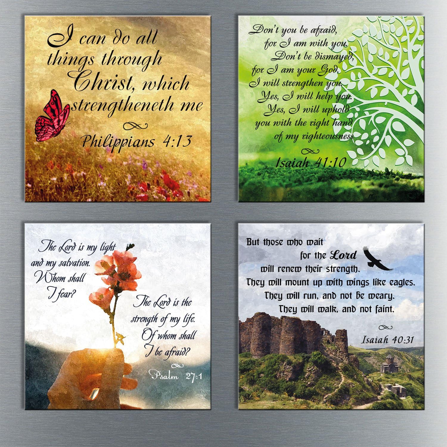 Superior Religious Inspirational Refrigerator by InspiraGifts Set of 4 Inspirational