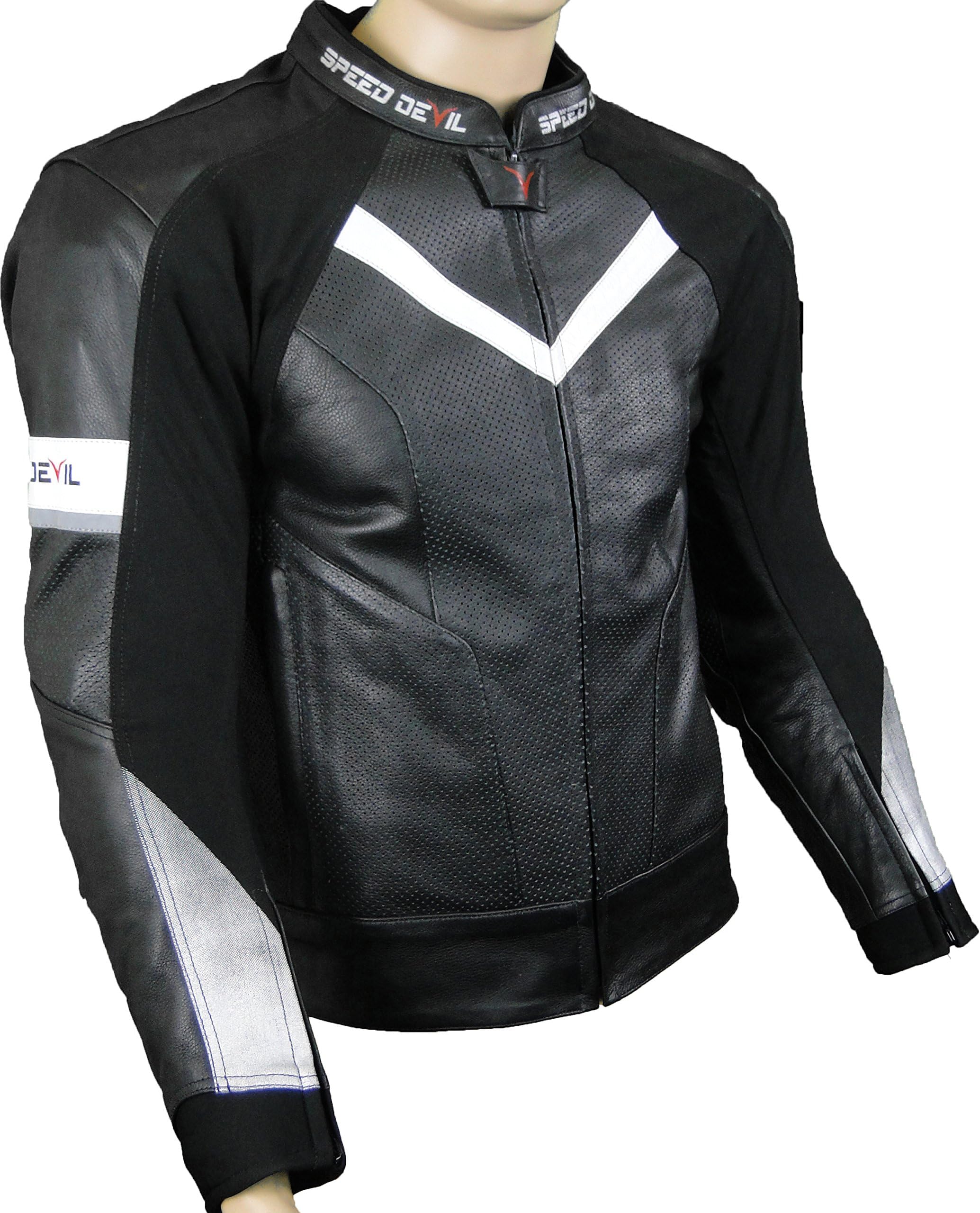 Bullet Leather Jacket, Motorbike jacket with SAS Tec Protectors