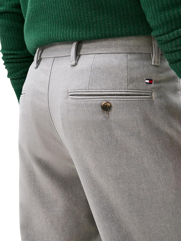 Chino Homme Denton Brushed Marl Straight Fit, Gris (Hydrogen Grey), 33W/36L — photo 3 sur 4